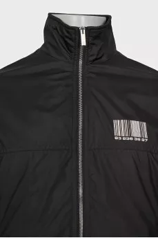 Men's black zip-up windbreaker