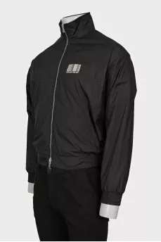 Men's black zip-up windbreaker