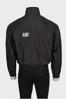 Men's black zip-up windbreaker