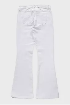 White mid-rise flared jeans