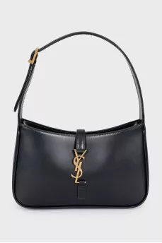 Black leather bag LE 5 À 7