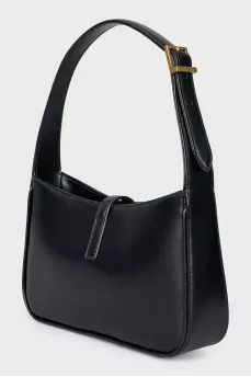 Black leather bag LE 5 À 7