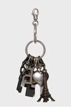 Silver keychain with pendants