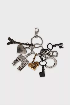 Silver keychain with pendants