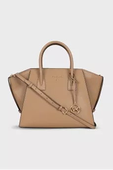 Brown leather tote