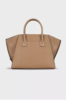 Brown leather tote