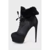 Insulated ankle boots with high heels