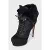 Insulated ankle boots with high heels