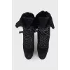 Insulated ankle boots with high heels