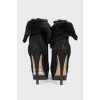 Insulated ankle boots with high heels