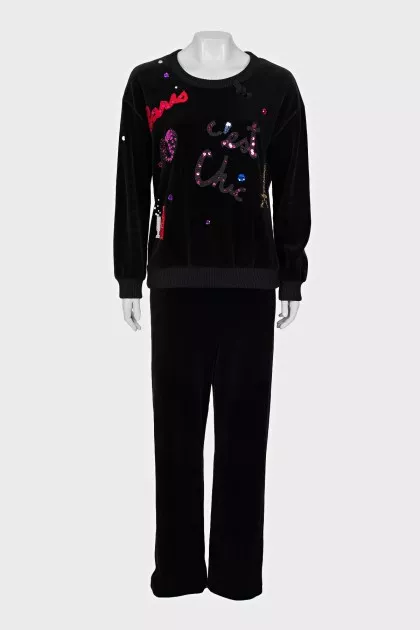 Black suit with sequins