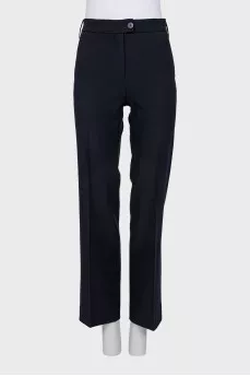Black classic straight trousers