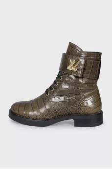 Crocodile skin boots