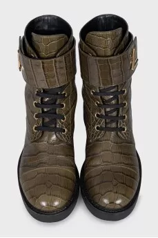 Crocodile skin boots