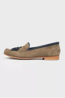Tassel suede loafers