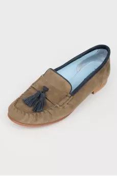 Tassel suede loafers