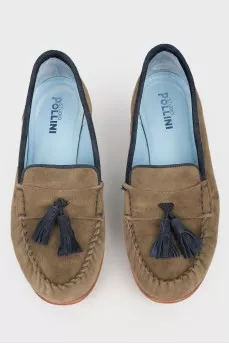 Tassel suede loafers