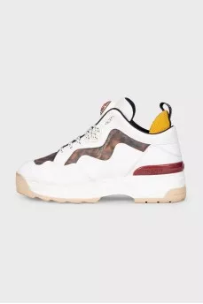 Leather sneakers with transparent elements