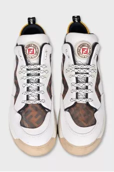 Leather sneakers with transparent elements