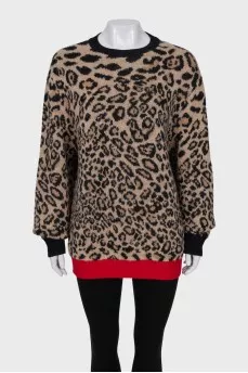 Long jumper in animal print