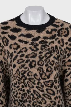 Long jumper in animal print