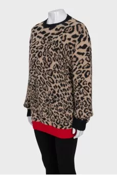 Long jumper in animal print