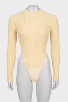 Knitted yellow bodysuit