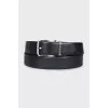 Men's leather belt with a matte buckle
