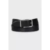 Men's leather belt with a matte buckle