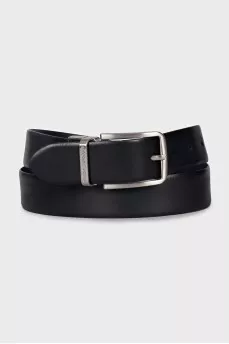 Men's leather belt with a matte buckle