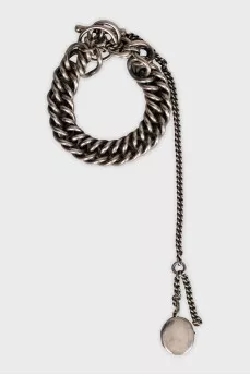 Silver bracelet with a medallion