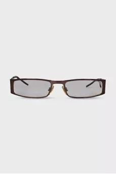 Brown rectangular glasses with diopters
