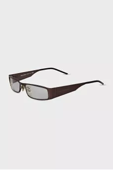 Brown rectangular glasses with diopters