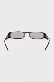 Brown rectangular glasses with diopters