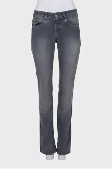 Mid-rise grey jeans