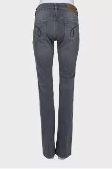 Mid-rise grey jeans