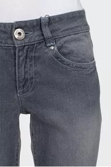 Mid-rise grey jeans