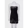 Black sequin mini dress with tag