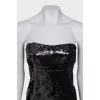 Black sequin mini dress with tag
