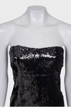 Black sequin mini dress with tag