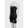 Black sequin mini dress with tag