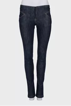 Skinny jeans decorated with lacing