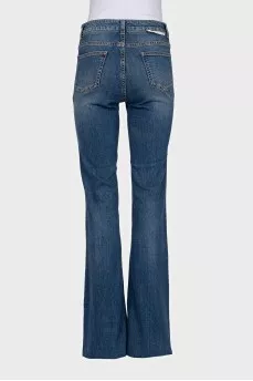 Blue jeans with patch pockets