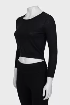 Wool and silk jumper with open back