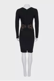 Fitted black wool dress