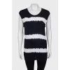 Striped wool and cashmere tank top