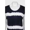 Striped wool and cashmere tank top