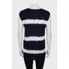 Striped wool and cashmere tank top