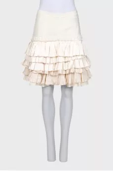 Skirt with ruffles and a zipper