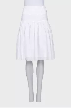 Skirt with a zipper and embroidery